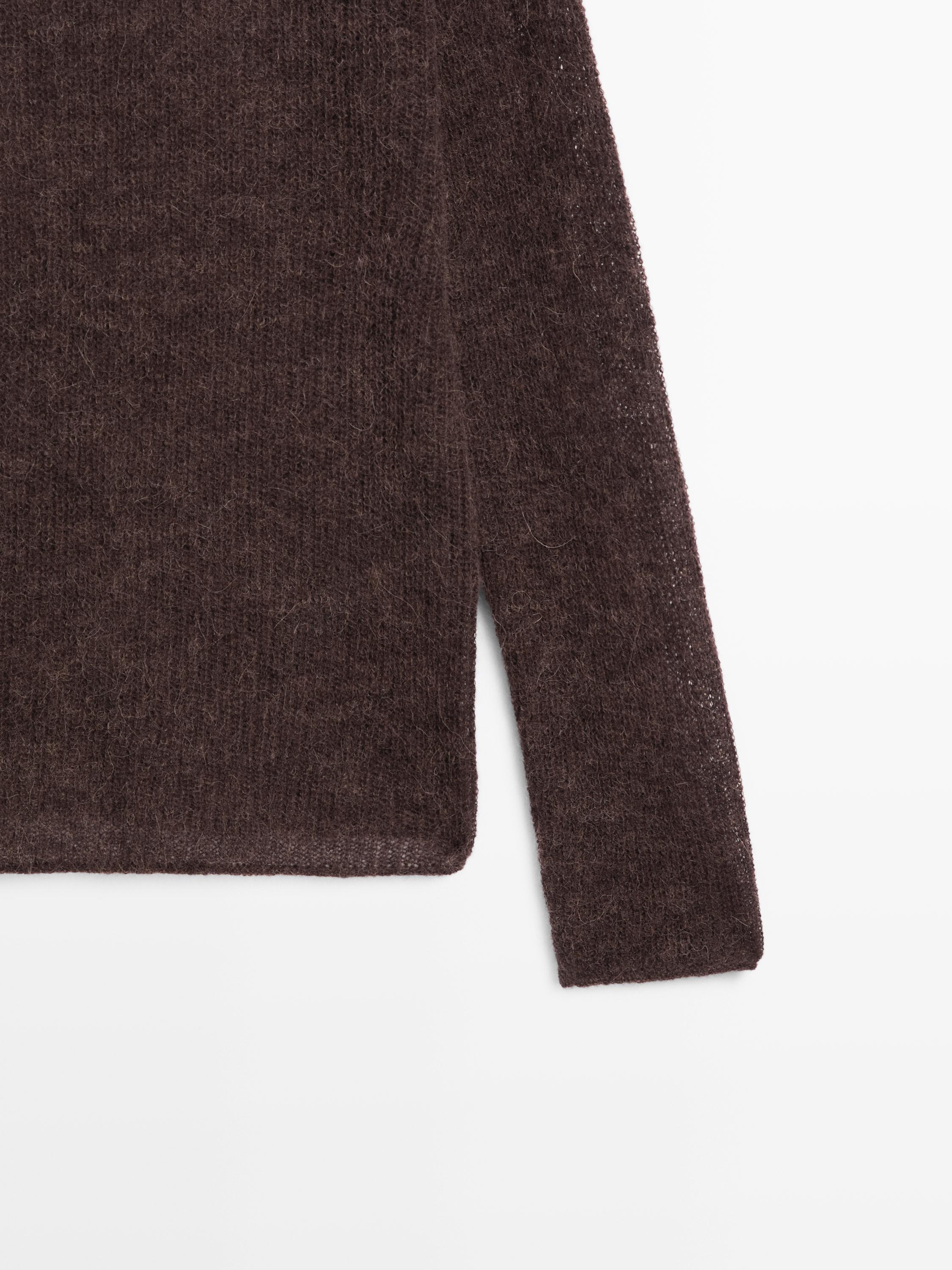 Alpaca and wool blend knit sweater